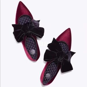 Tory Burch Clara Velvet Bow Flats SIZE6.5